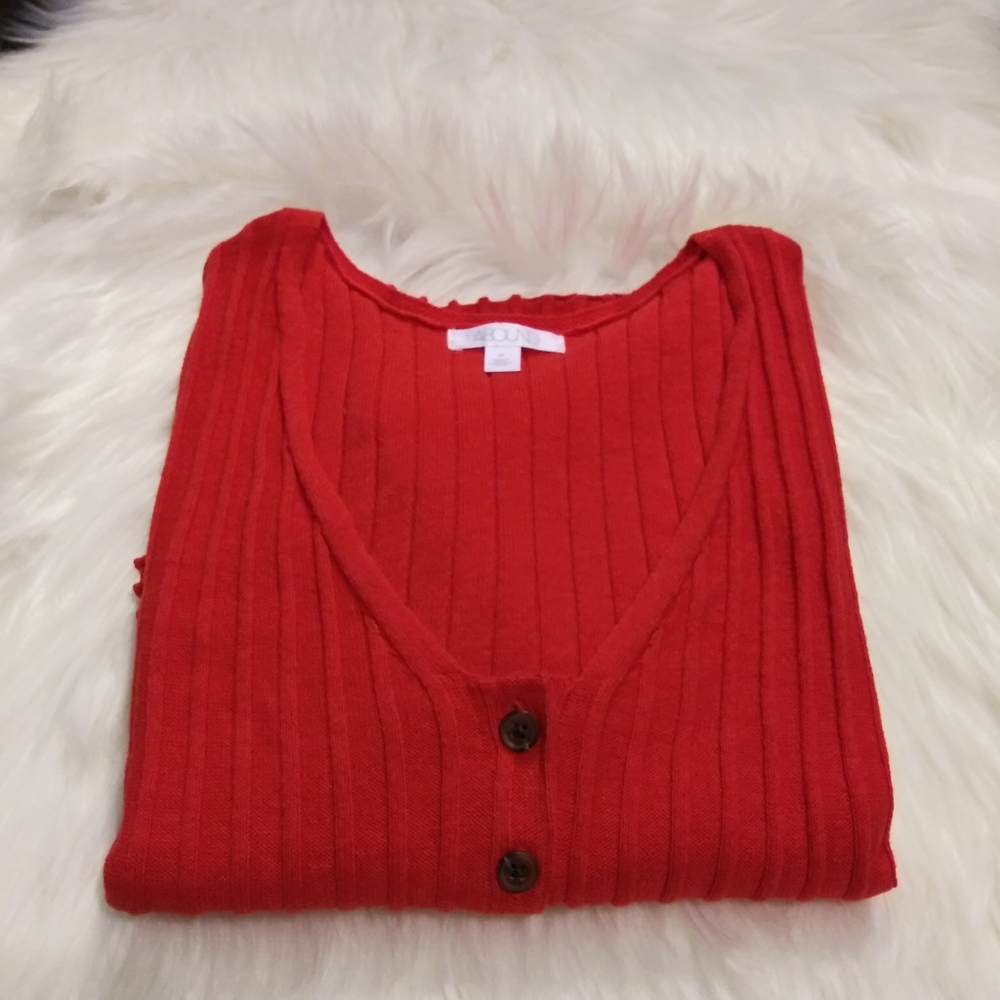❤ Red Cropped Ribbed Sweater❤ - Picture 4 of 5